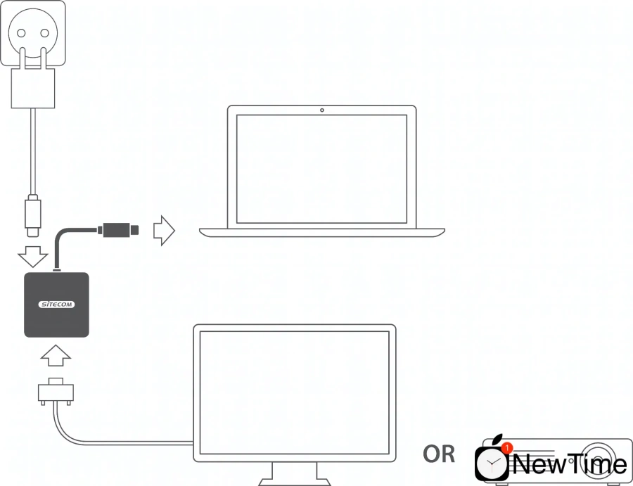 Sitecom USB-C to HDMI Adapter with USB-C Power Delivery (CN-375)